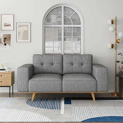 2-3 Seater Fabric Sofa Upholstery Pocket Spring Wooden Frame Grey Colo