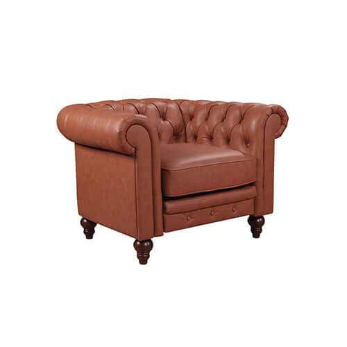3+2+1 Seater Brown Sofa Lounge Chesterfield Style Button Tufted in Fau