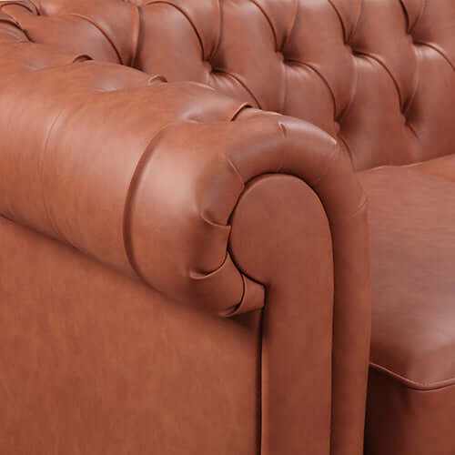 3+2+1 Seater Brown Sofa Lounge Chesterfield Style Button Tufted in Fau