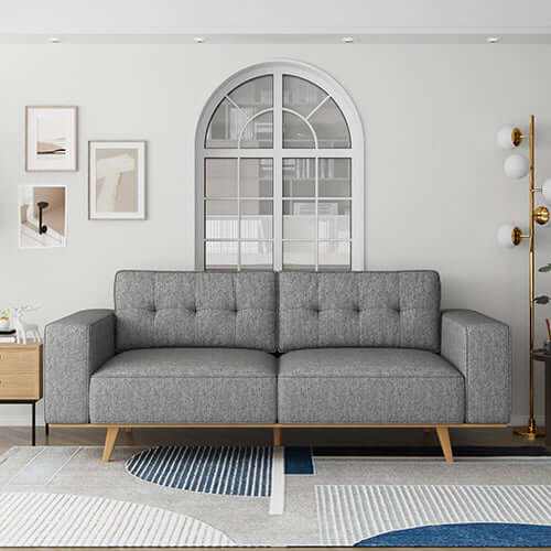 Fabric Upholstery 3 Seater Sofa Grey