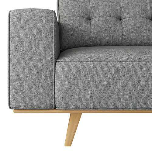 Fabric Upholstery 3 Seater Sofa Grey