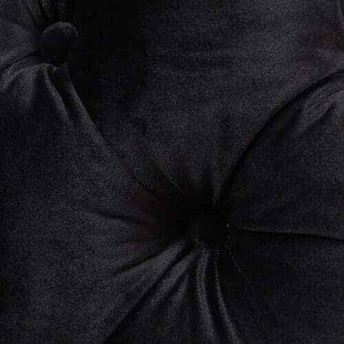 Single Seater Black Sofa Classic Armchair Button Tufted in Velvet Fabr