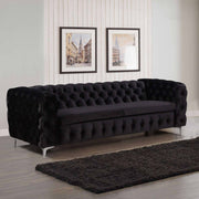 Jacques 3 Seater Black Velvet Fabric Sofa