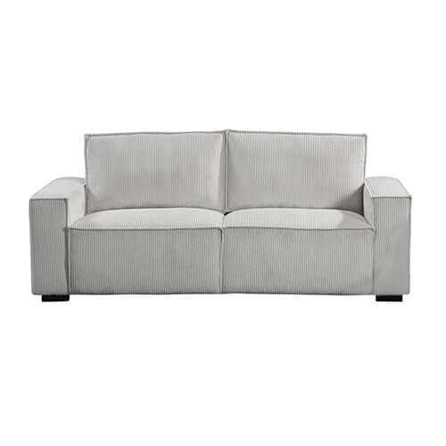 Reno 3 Seater Sofa Beige Colour Fabric Upholstery With Knock Down Feat