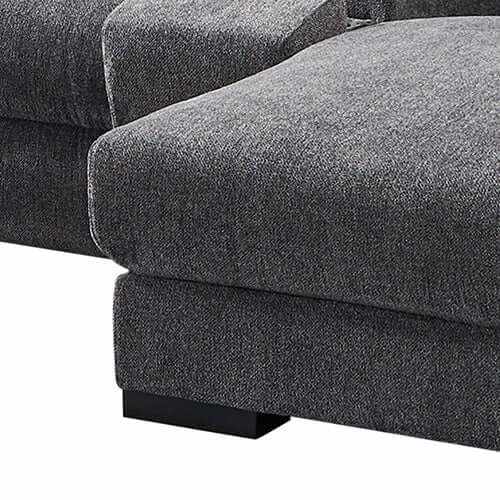 Grey Colour Corner Sofa Chaise Premium Fabric Electric Recliner