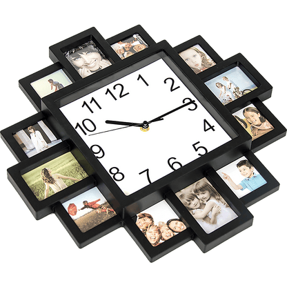 Photo Frame Clock 12 Picture Display Collage