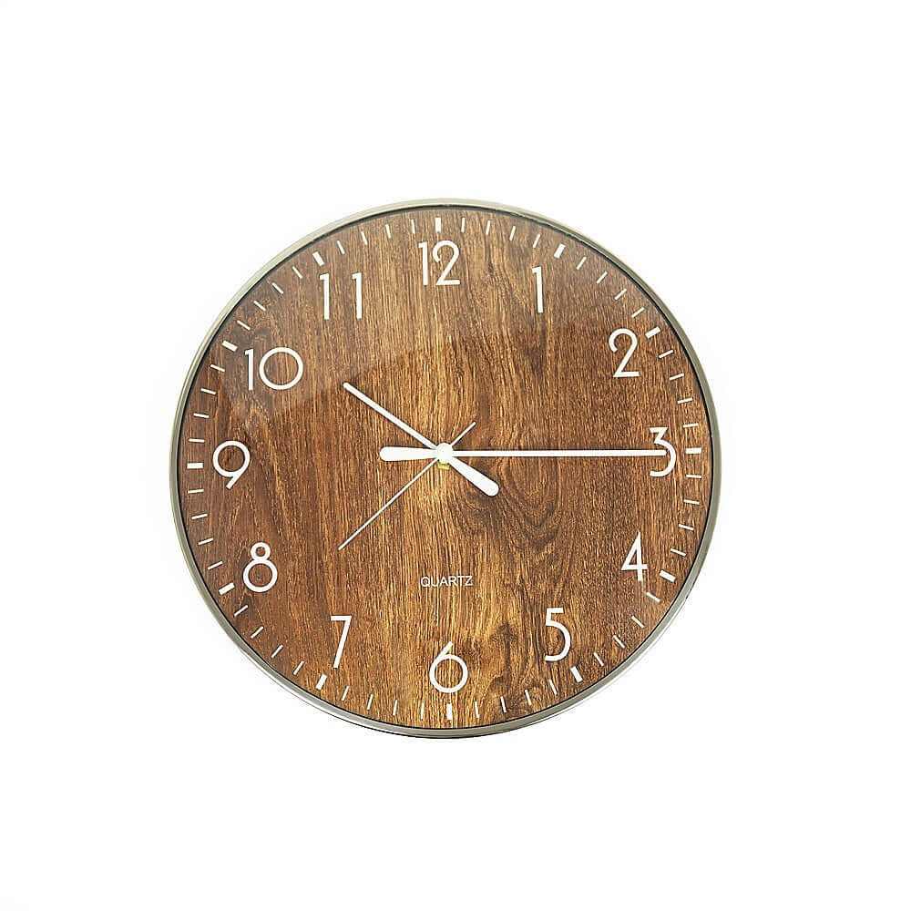 Wood Grain 14-inch Round Wall Clock