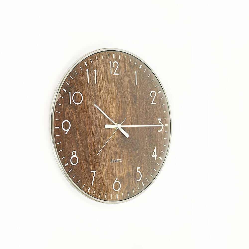 Wood Grain 14-inch Round Wall Clock