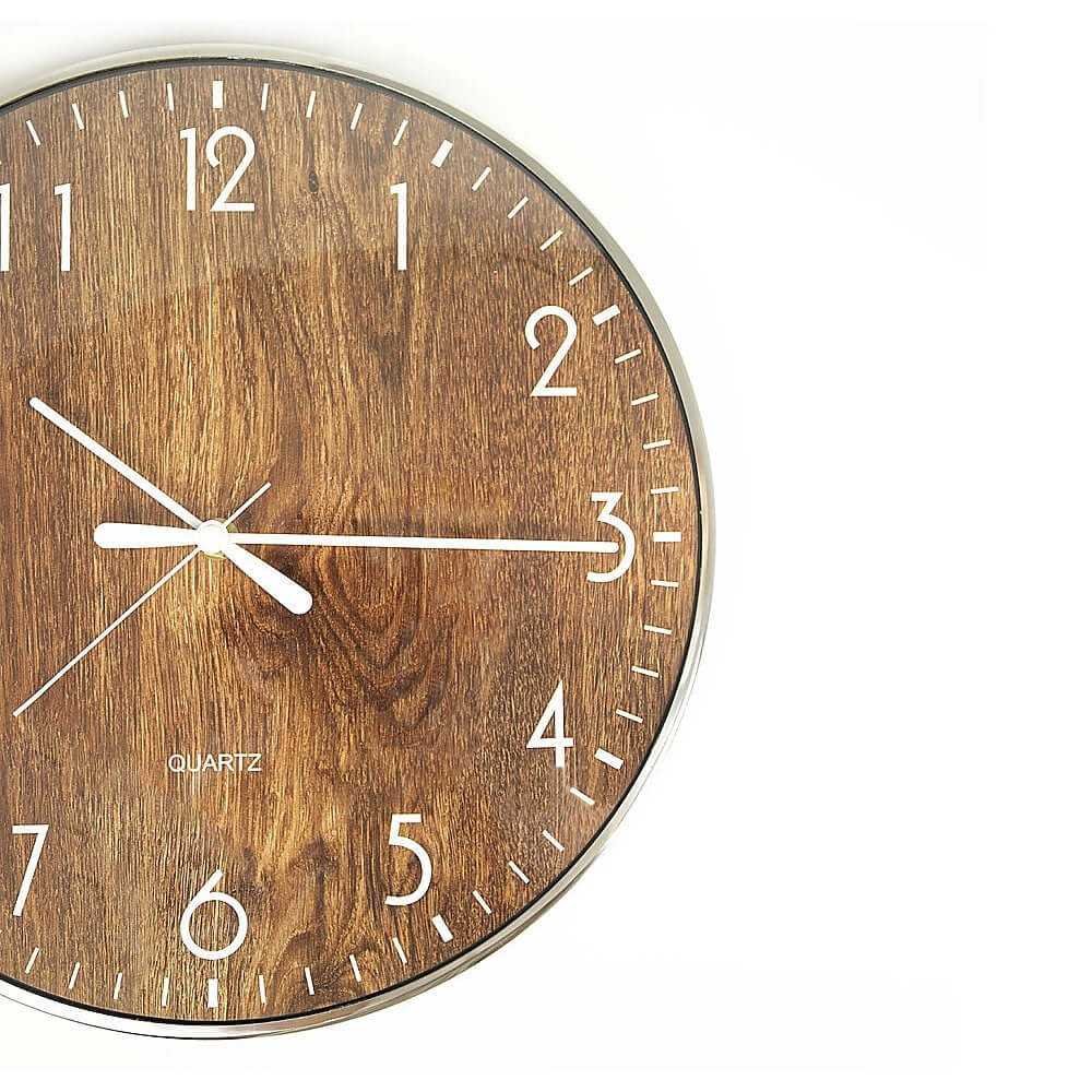 Wood Grain 14-inch Round Wall Clock