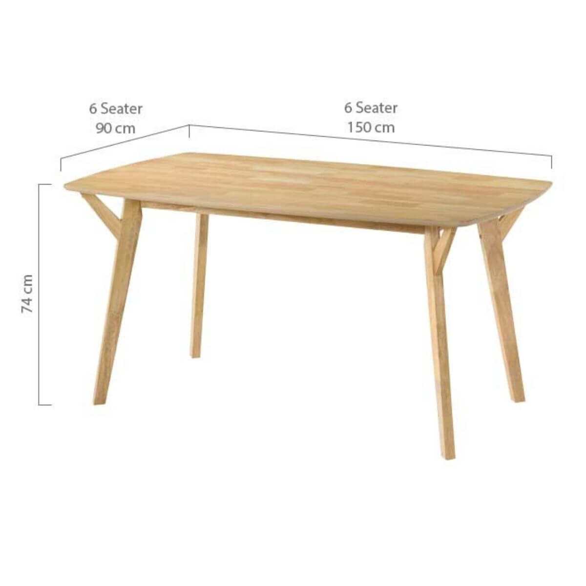 1.5m OVAL Dining Table for 6 - Natural