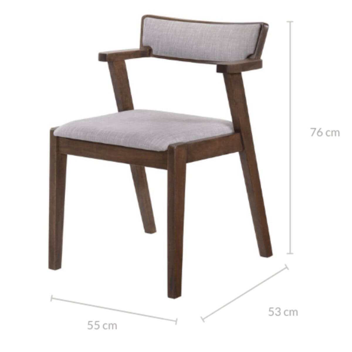 Elsa Dining Room Chair with Arm Rest in GREY