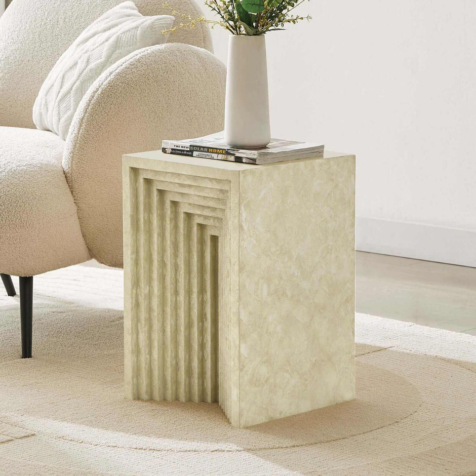 Stone Effect Side Table