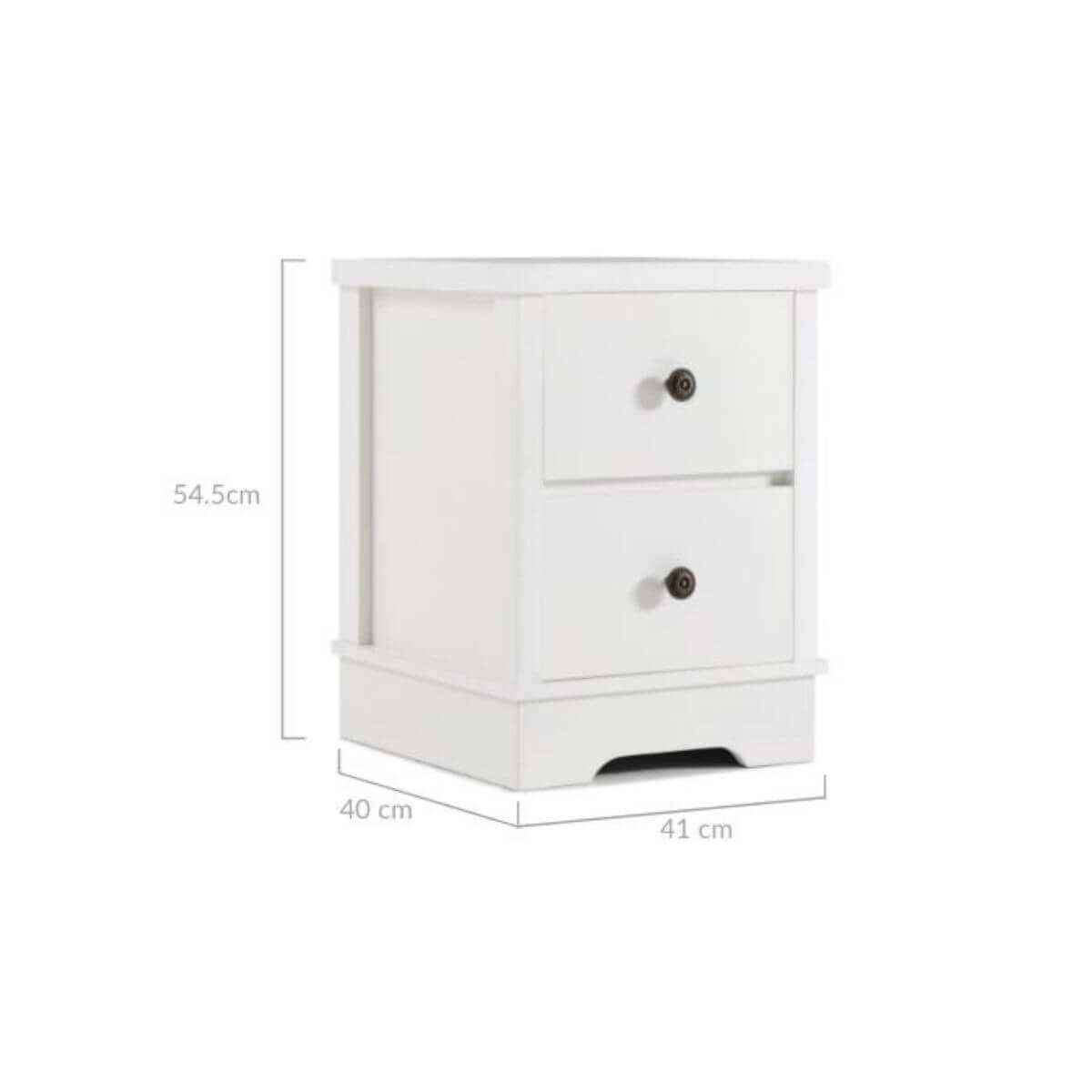 Margaux White Coastal Bedside Table
