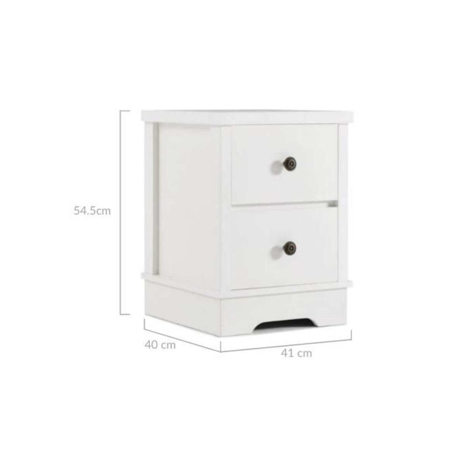 White Coastal Bedside Table