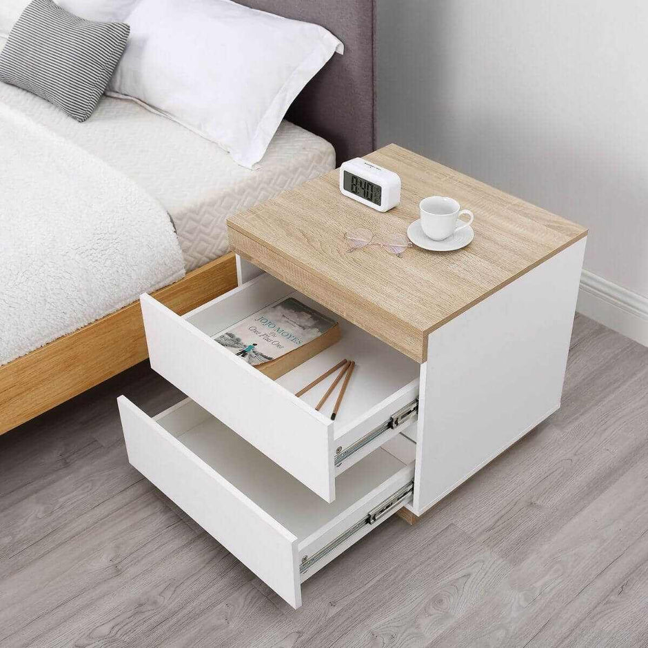 White Wooden Bedside Table