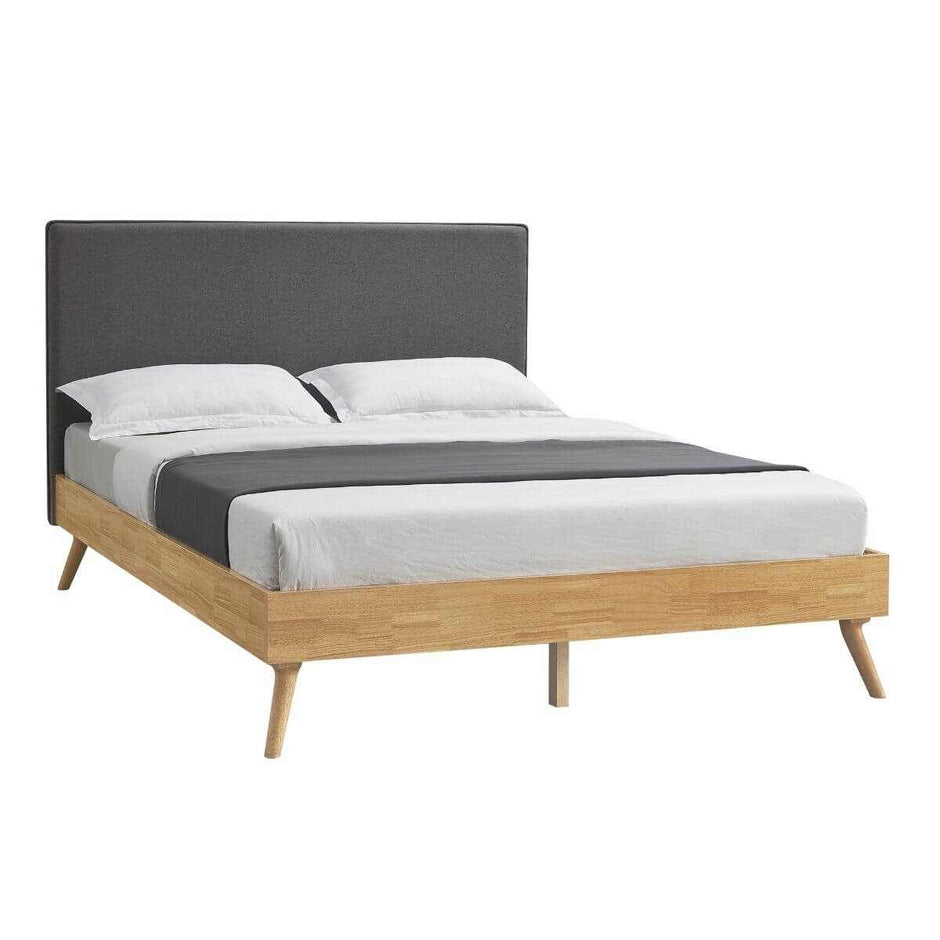 upholstered king bed frame with headboard