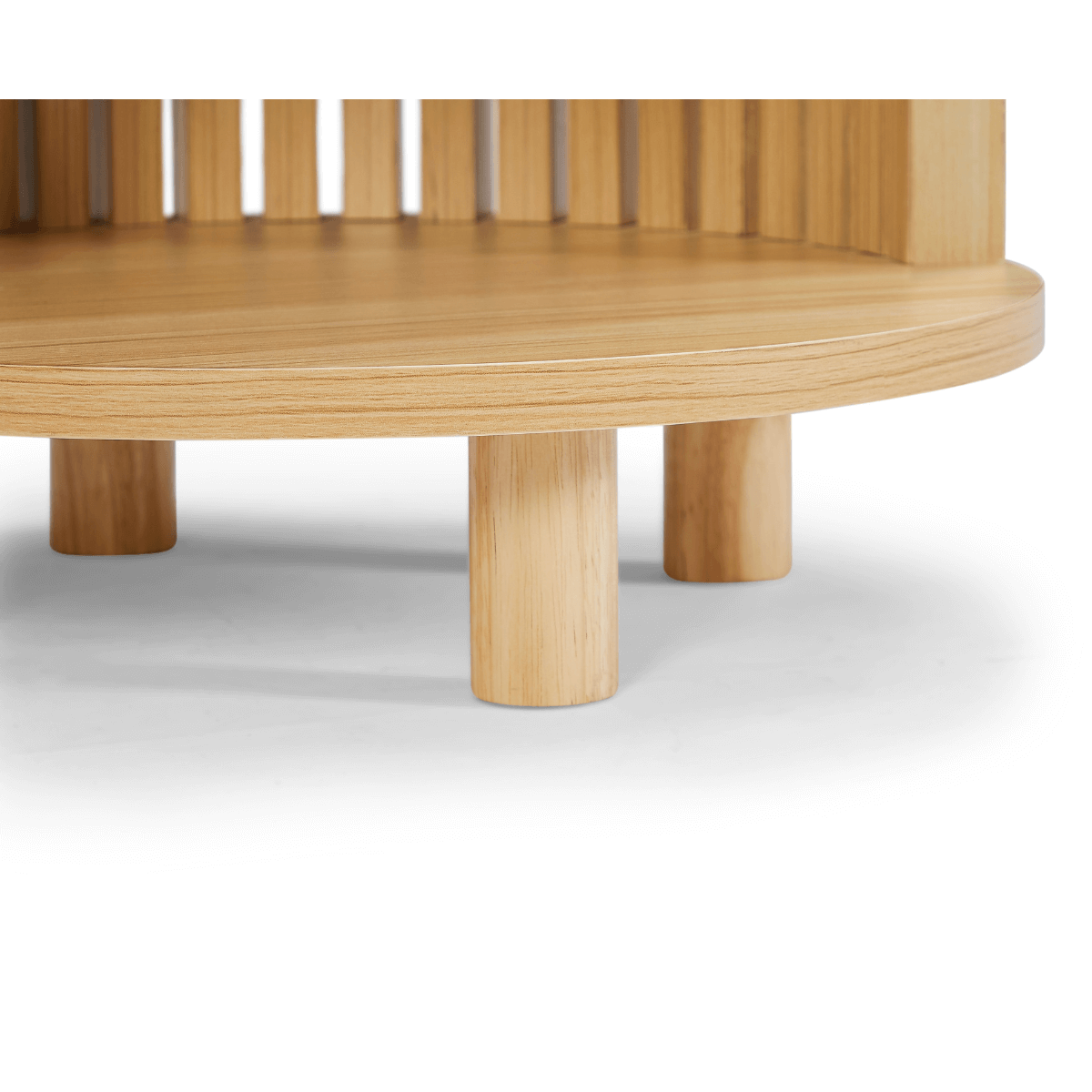 round wood side table