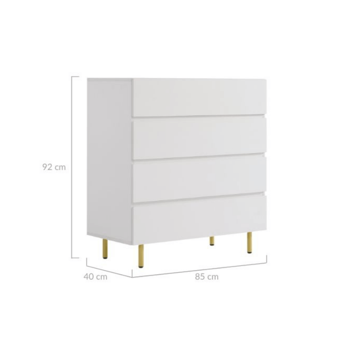 4 drawer chest of drawers white