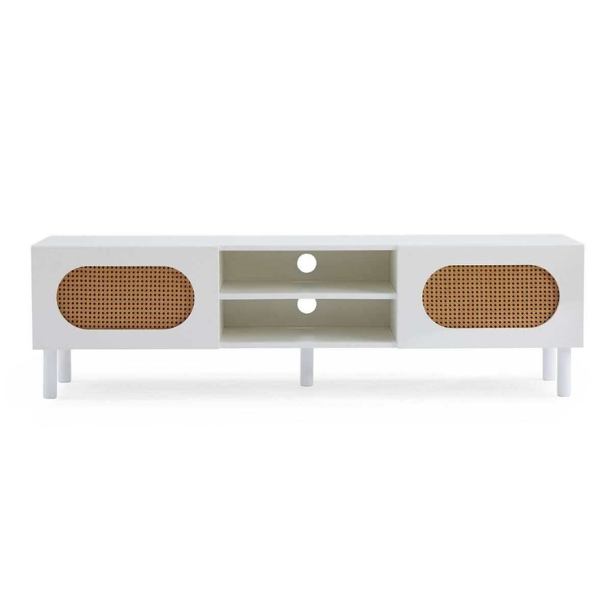 Kailua Rattan TV Stand in White - 160CM