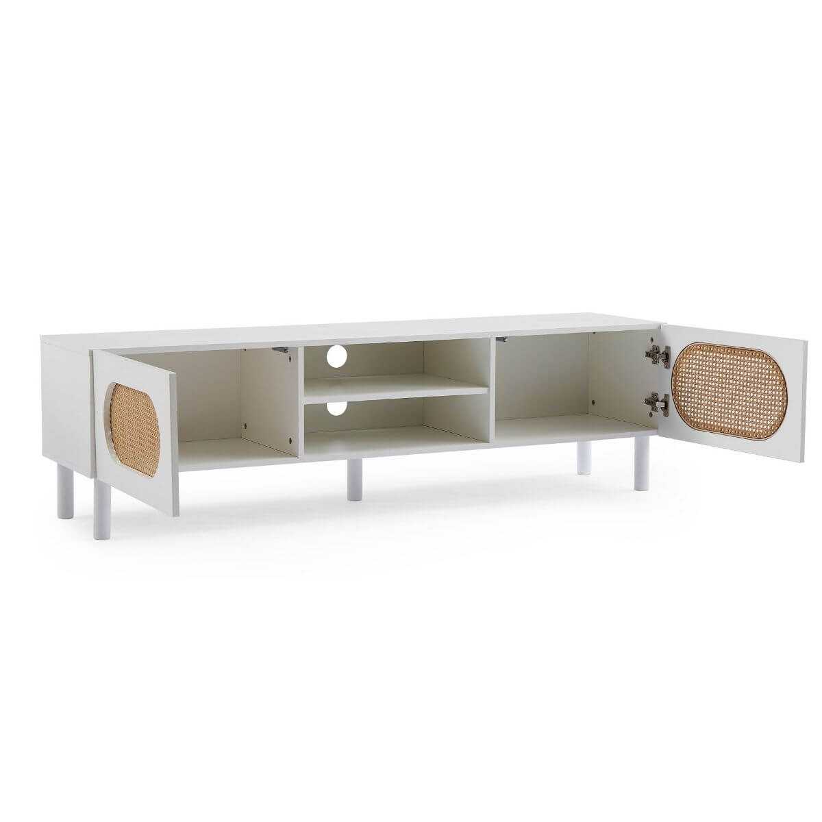 Kailua Rattan TV Stand in White - 160CM