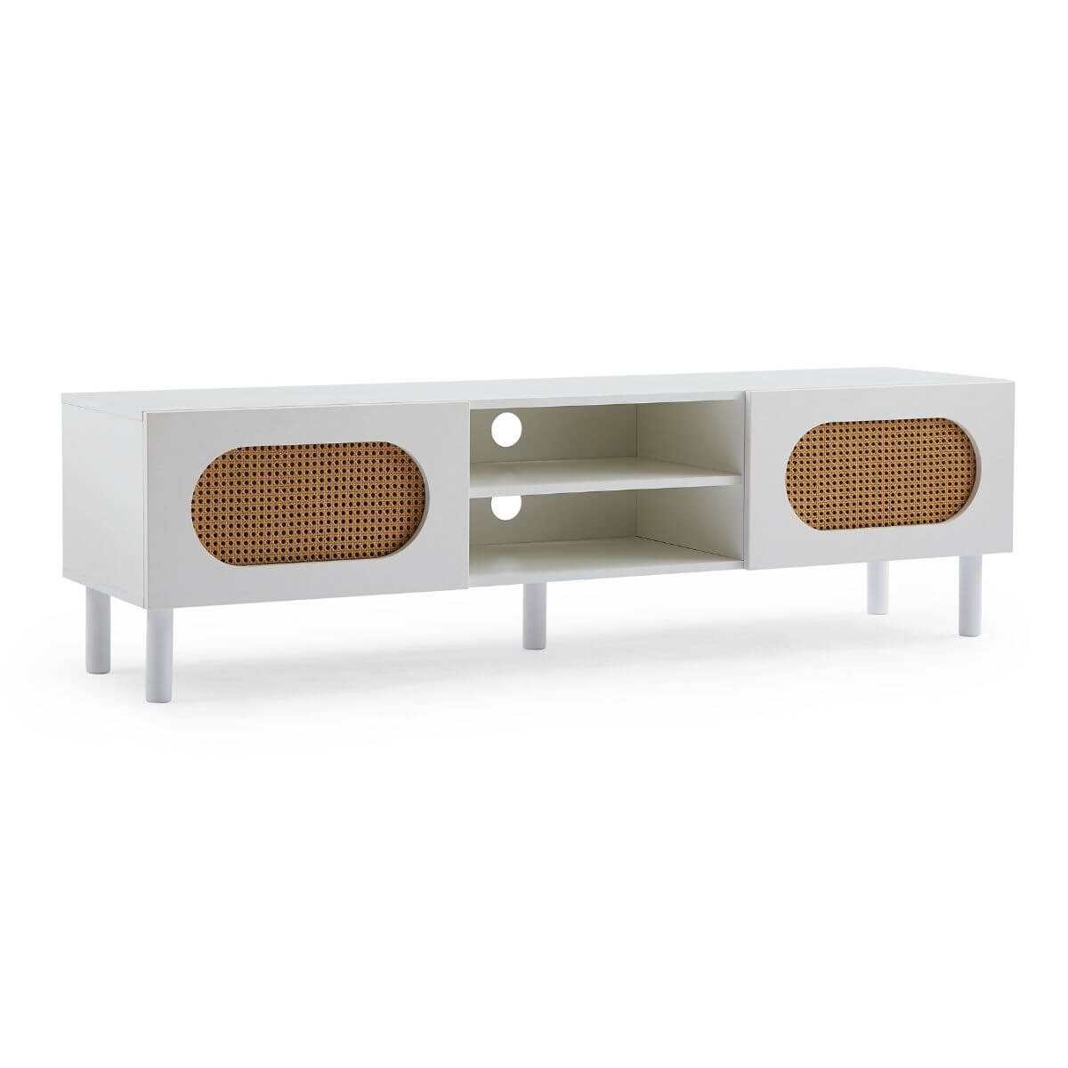 Kailua Rattan TV Stand in White - 160CM
