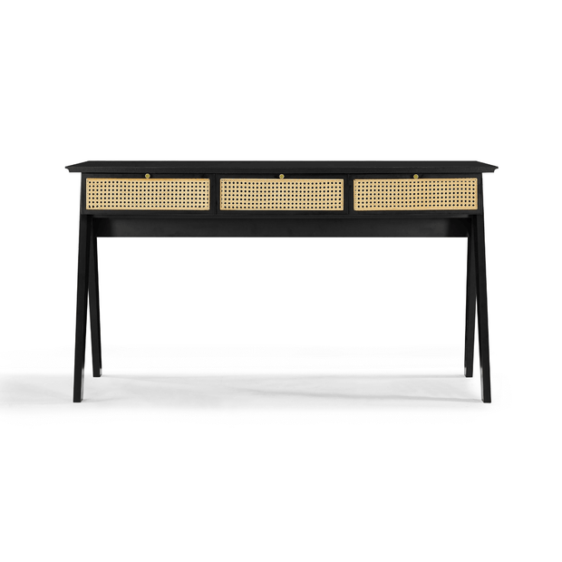 black rattan desk