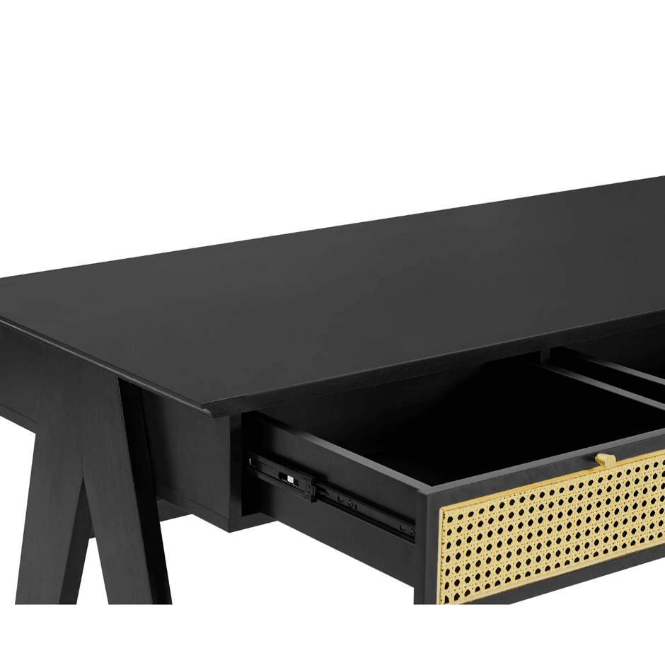 black rattan desk