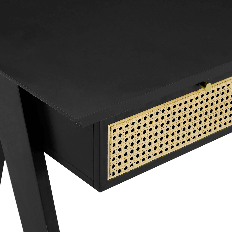 black rattan desk