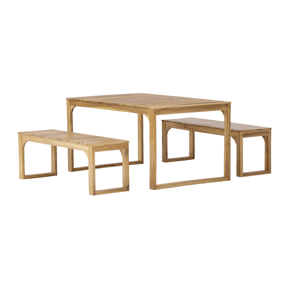 Luke 3 Piece Outdoor Wooden Dining Table With Bench