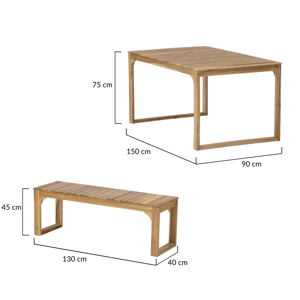 Outdoor Dining table with bench