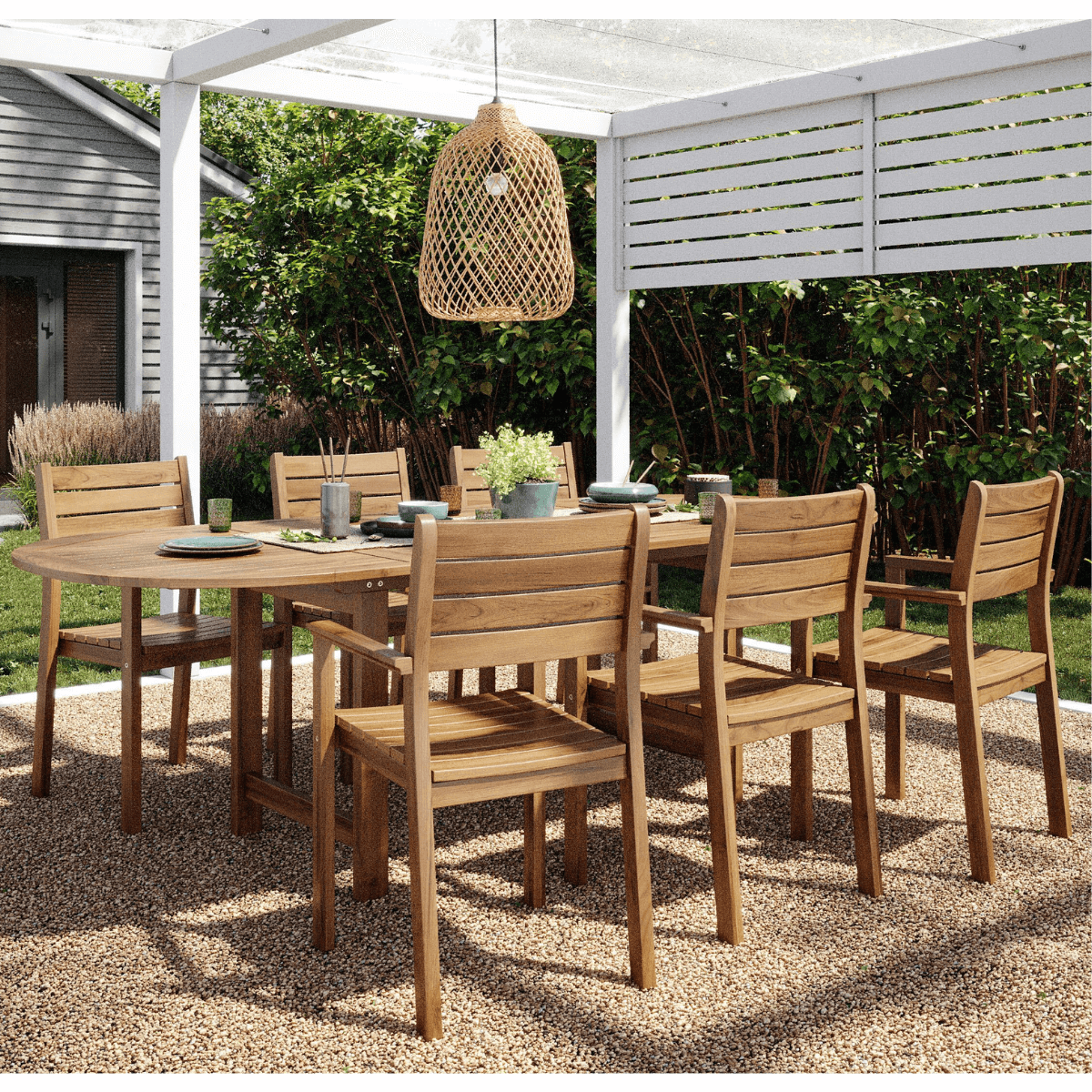 7 Piece Outdoor Wooden Dining Set