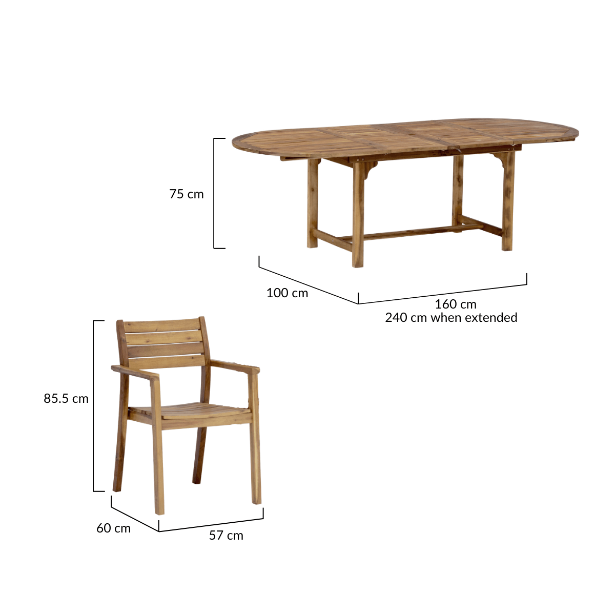 7 Piece Outdoor Wooden Dining Set