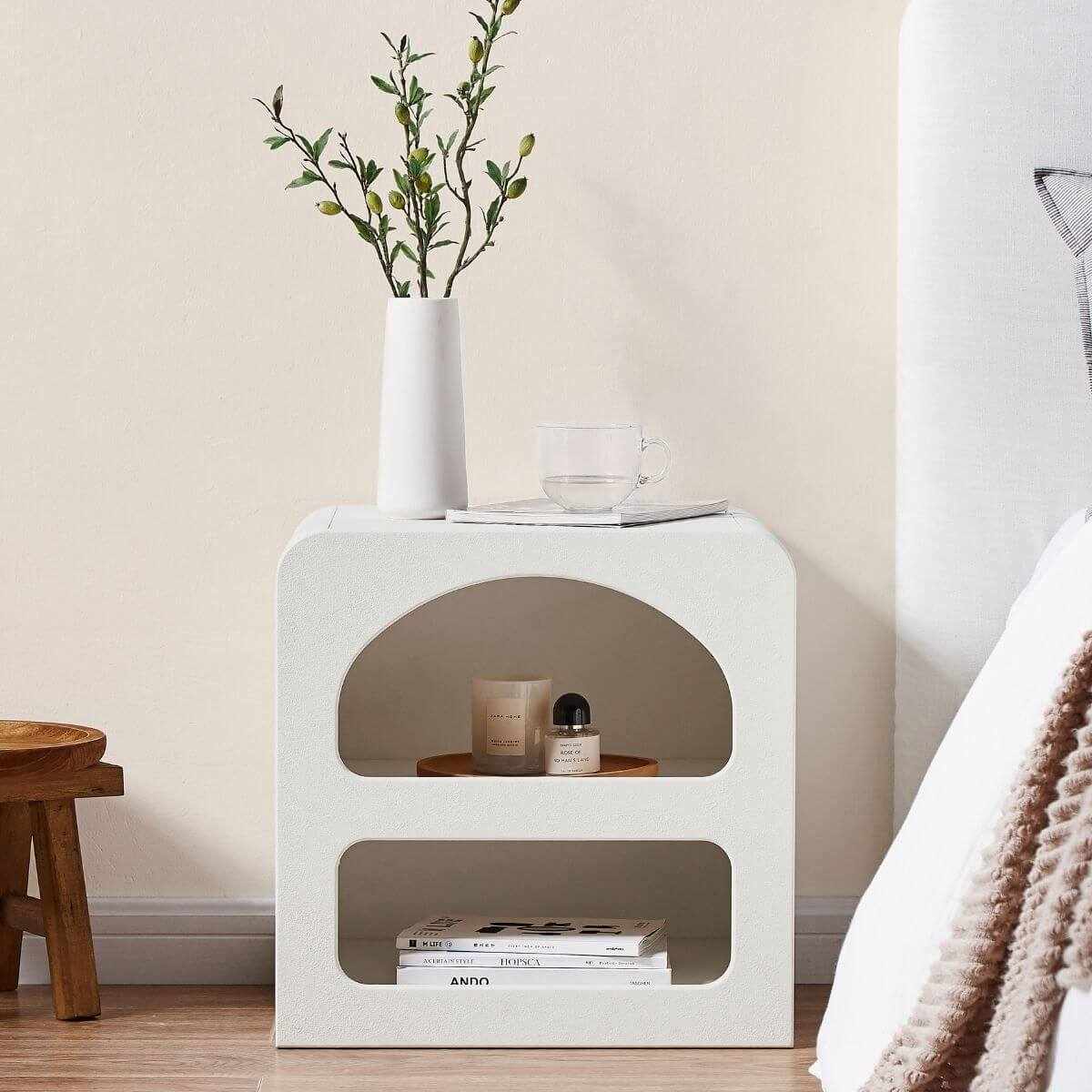 Sora Modern Bedside Table White