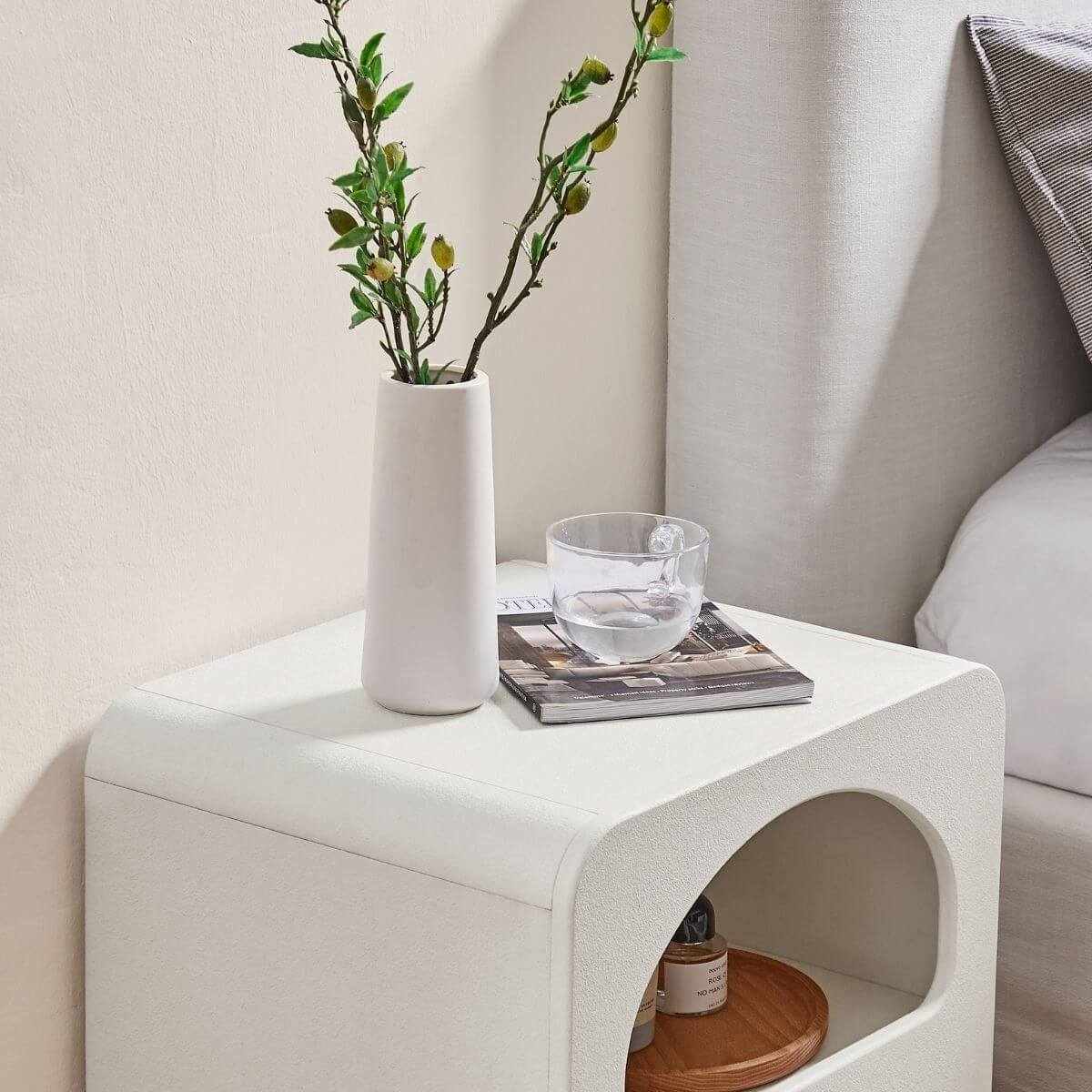 Sora Modern Bedside Table White