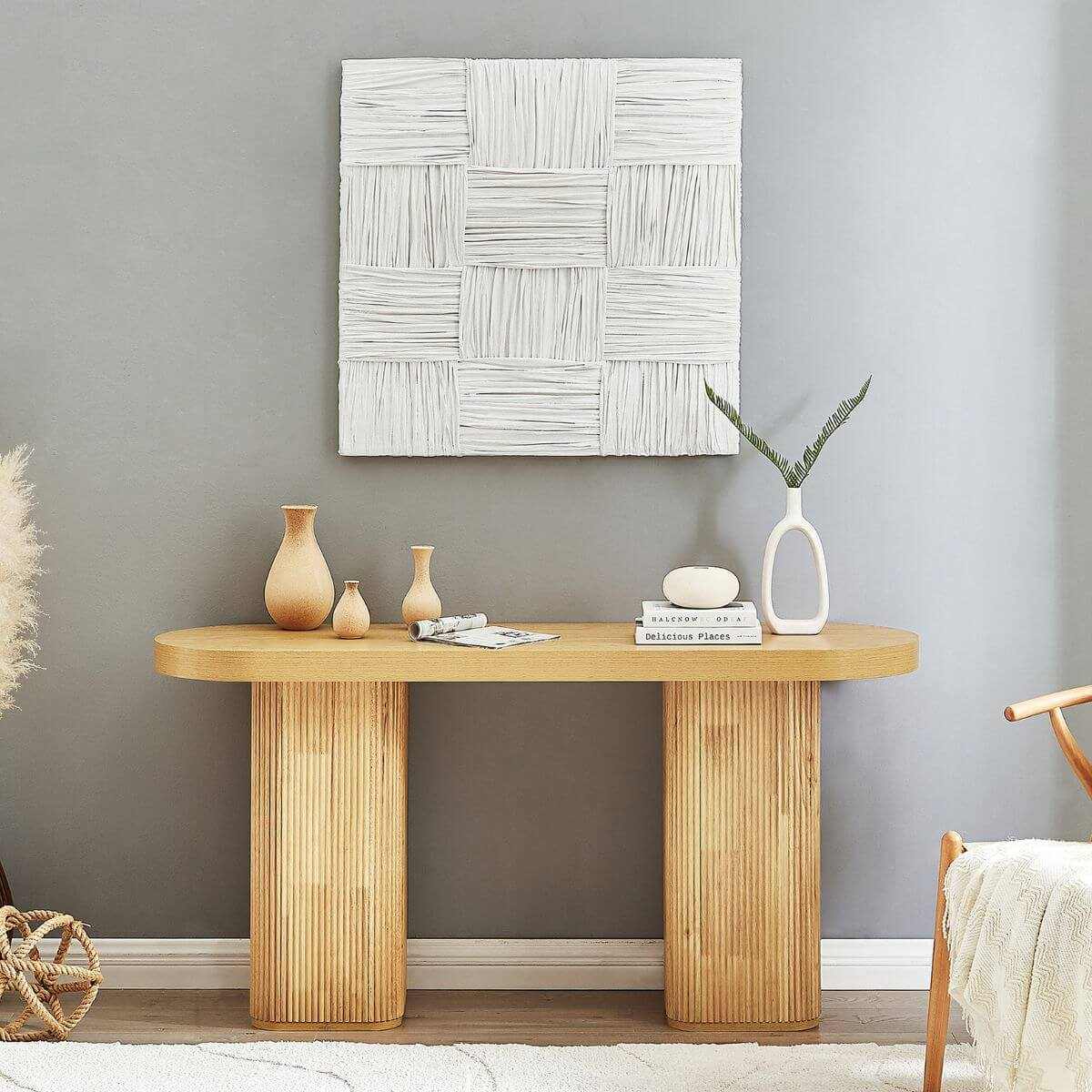 Tate Mid Century Console Table - Natural
