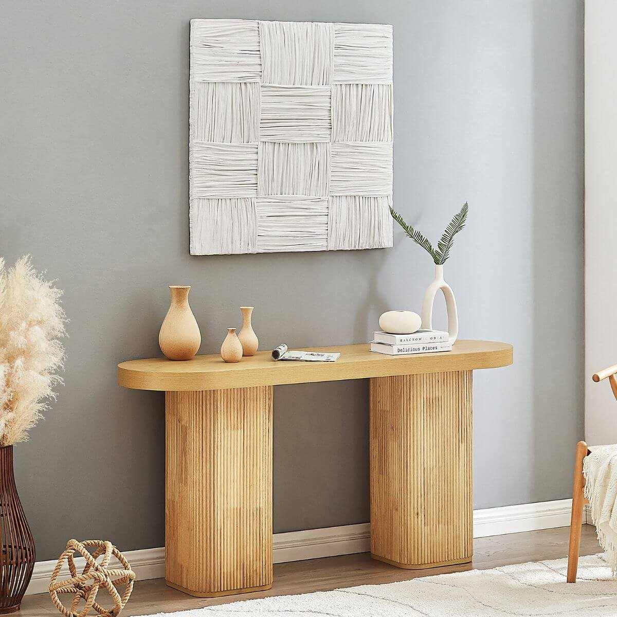 Tate Mid Century Console Table - Natural
