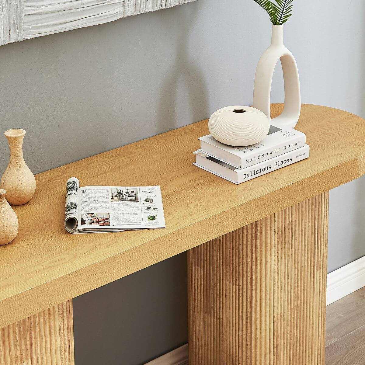 Tate Mid Century Console Table - Natural