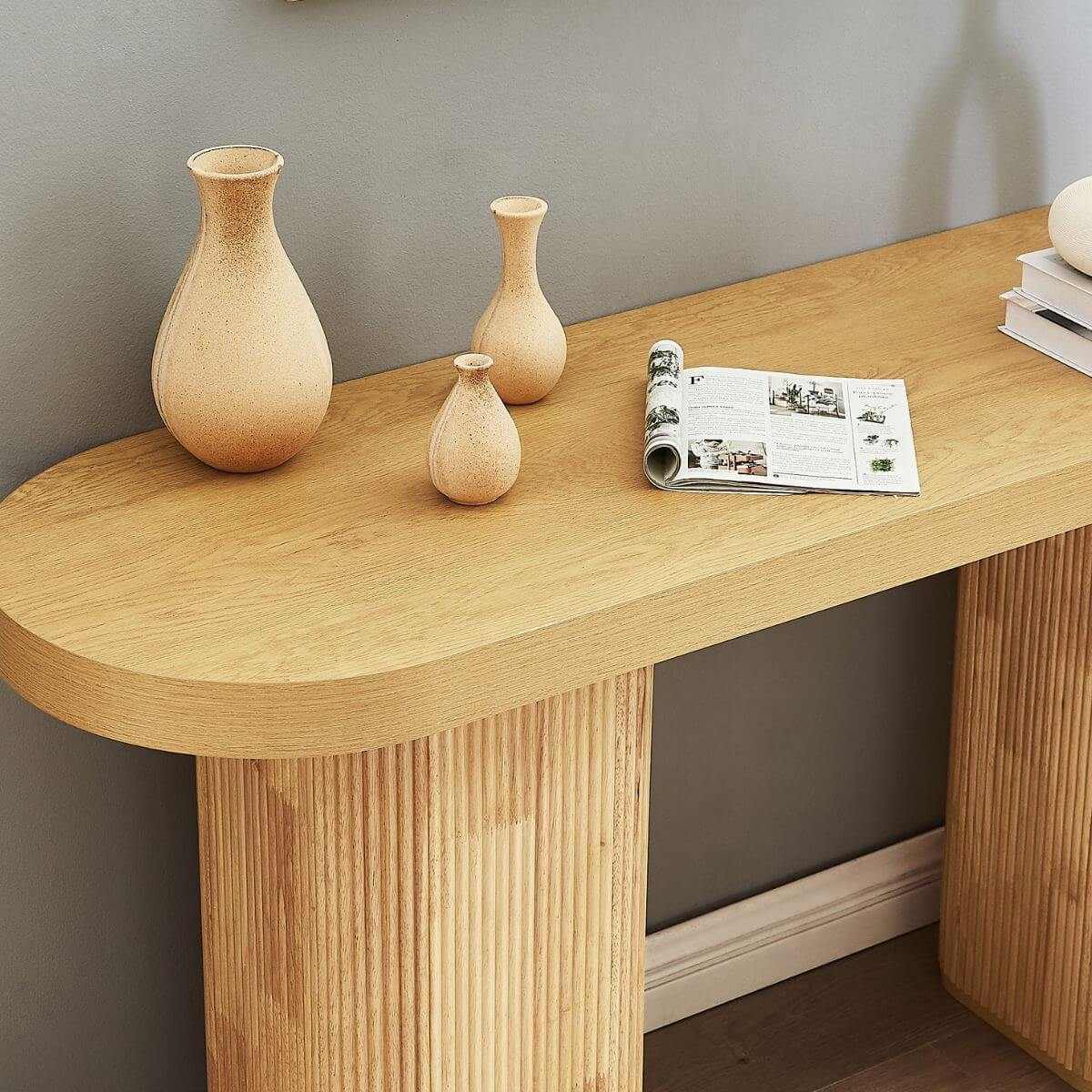 Tate Mid Century Console Table - Natural