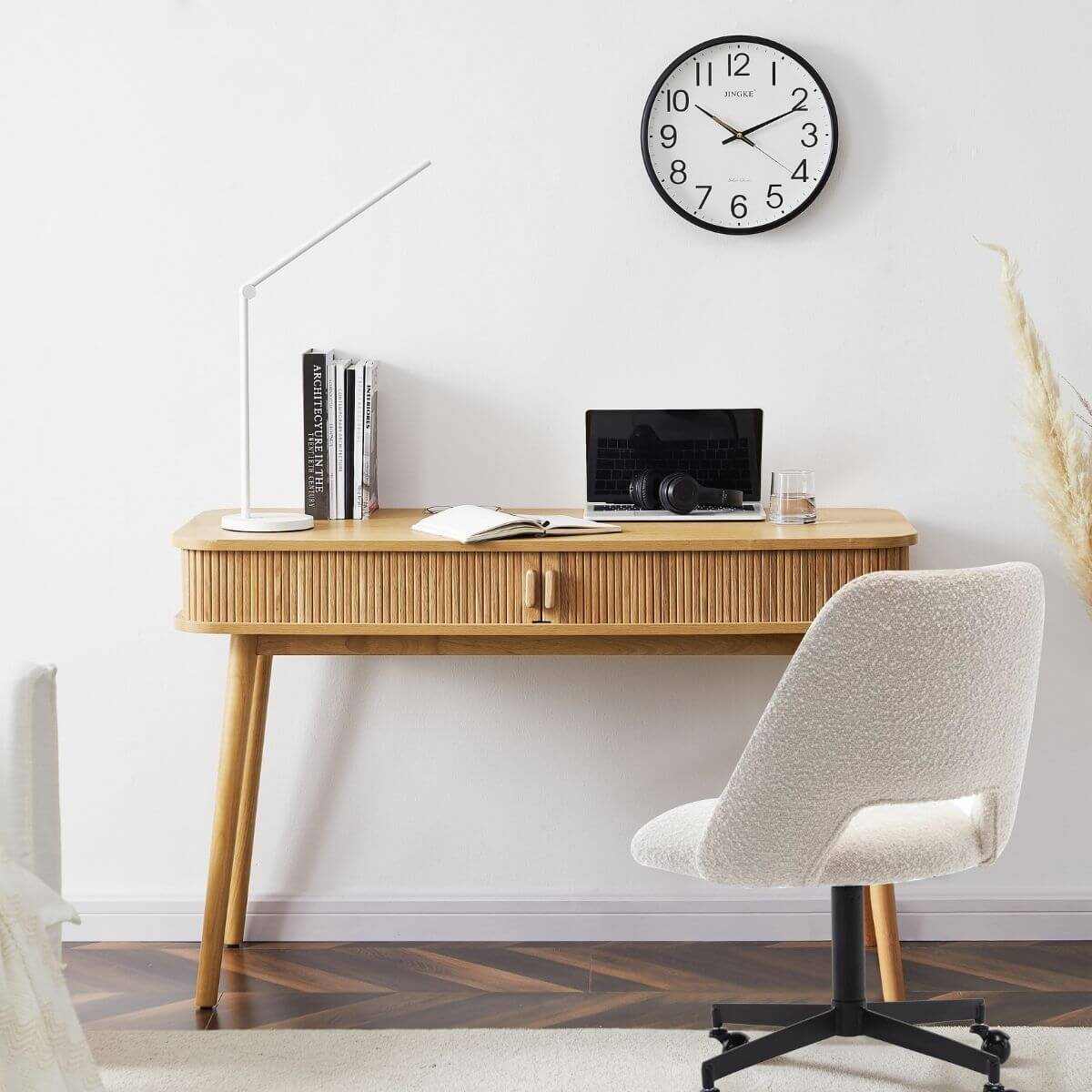 Tate Column Mid Century Modern Office Desk in Natural