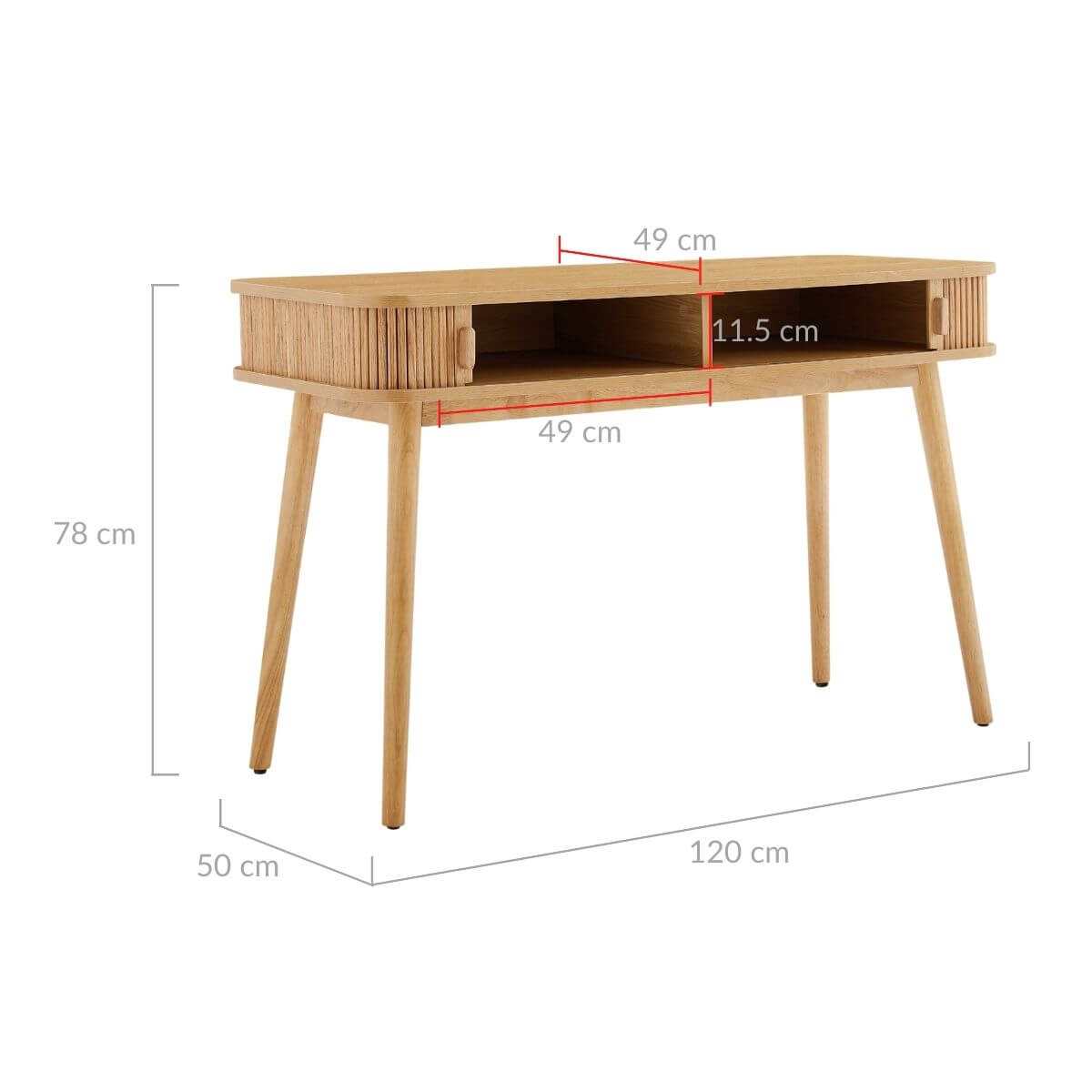 Tate Column Mid Century Modern Office Desk in Natural