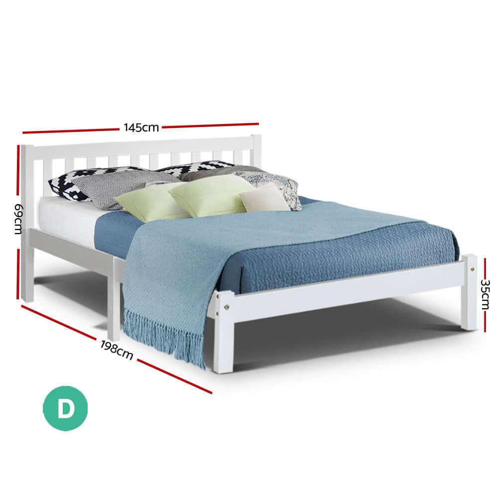 Artiss SOFIE Modern Double Bed Frame - White