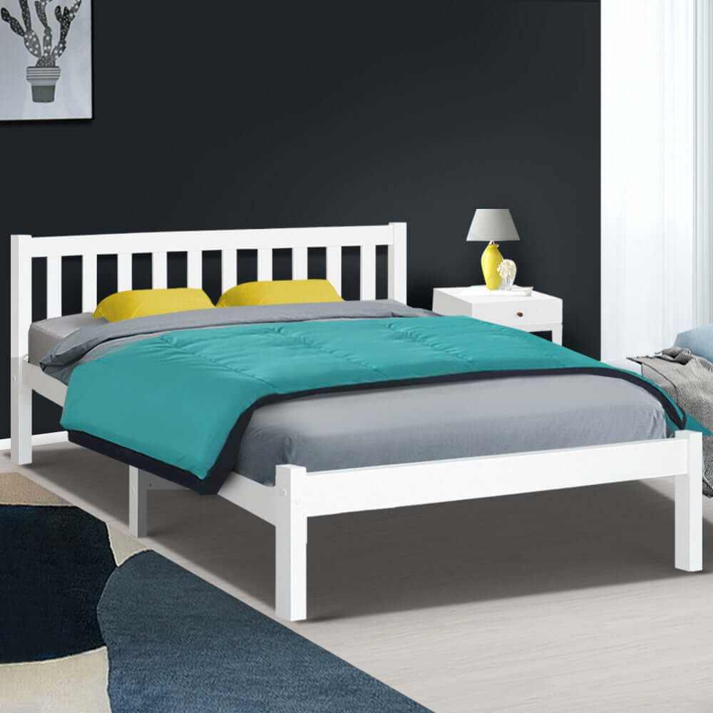 Artiss SOFIE Modern Double Bed Frame - White