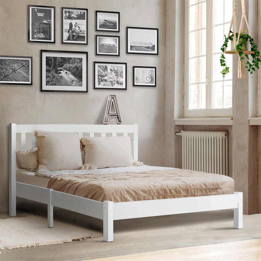 Artiss SOFIE Modern Double Bed Frame - White