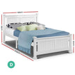 white wooden bed frame double