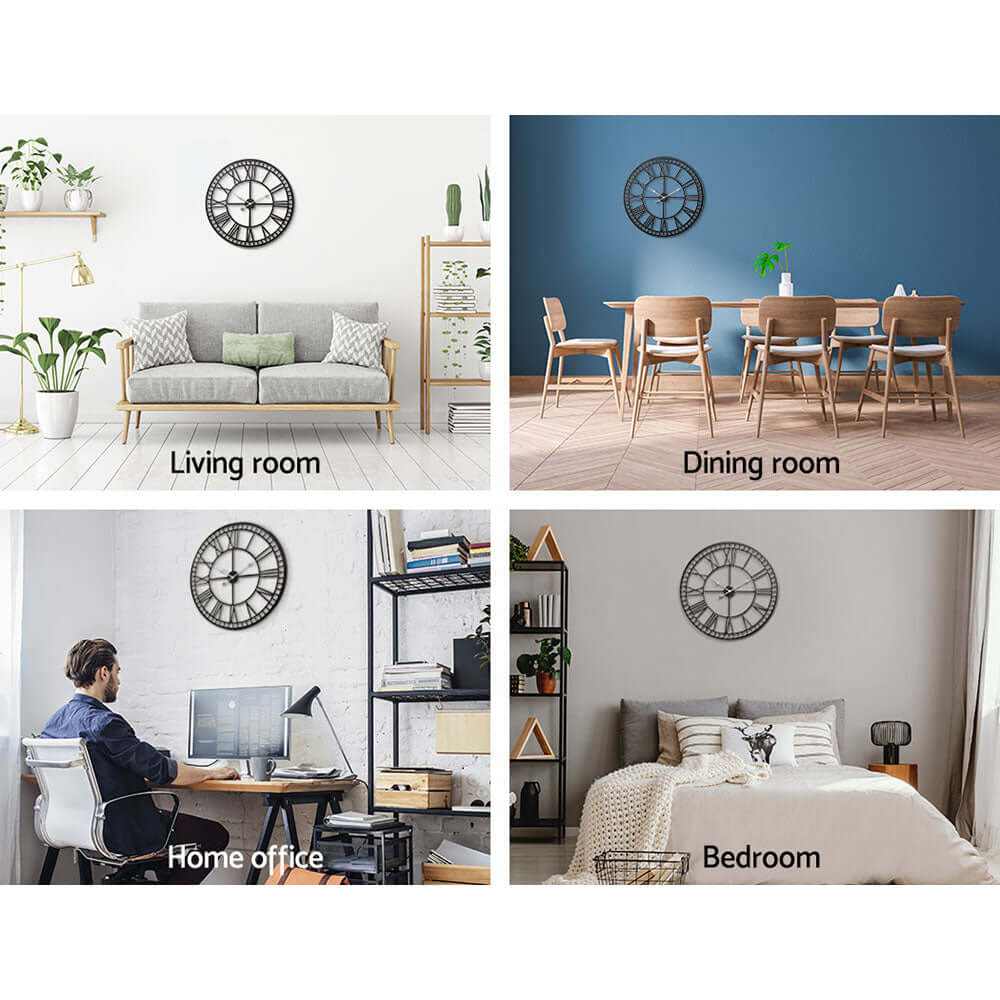 60cm Black Roman Numeral Wall Clock