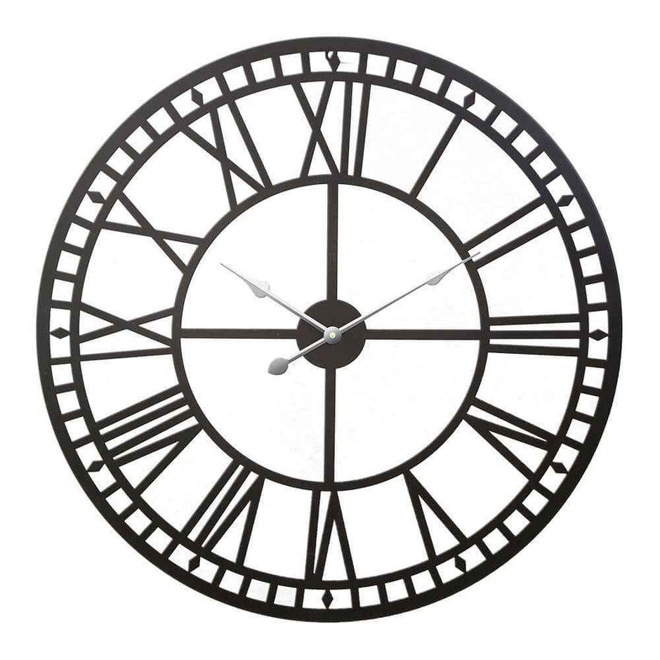 Wall Clock Metal Black