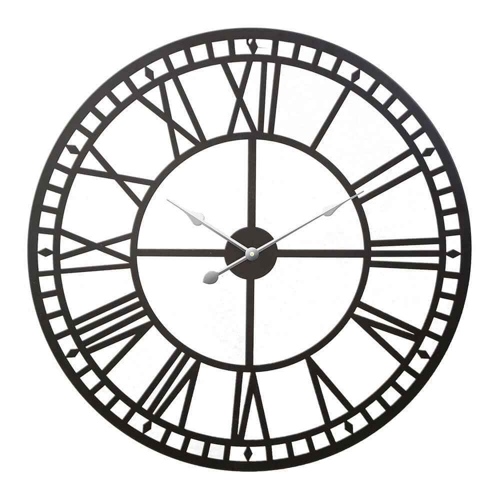 Wall Clock Metal Black