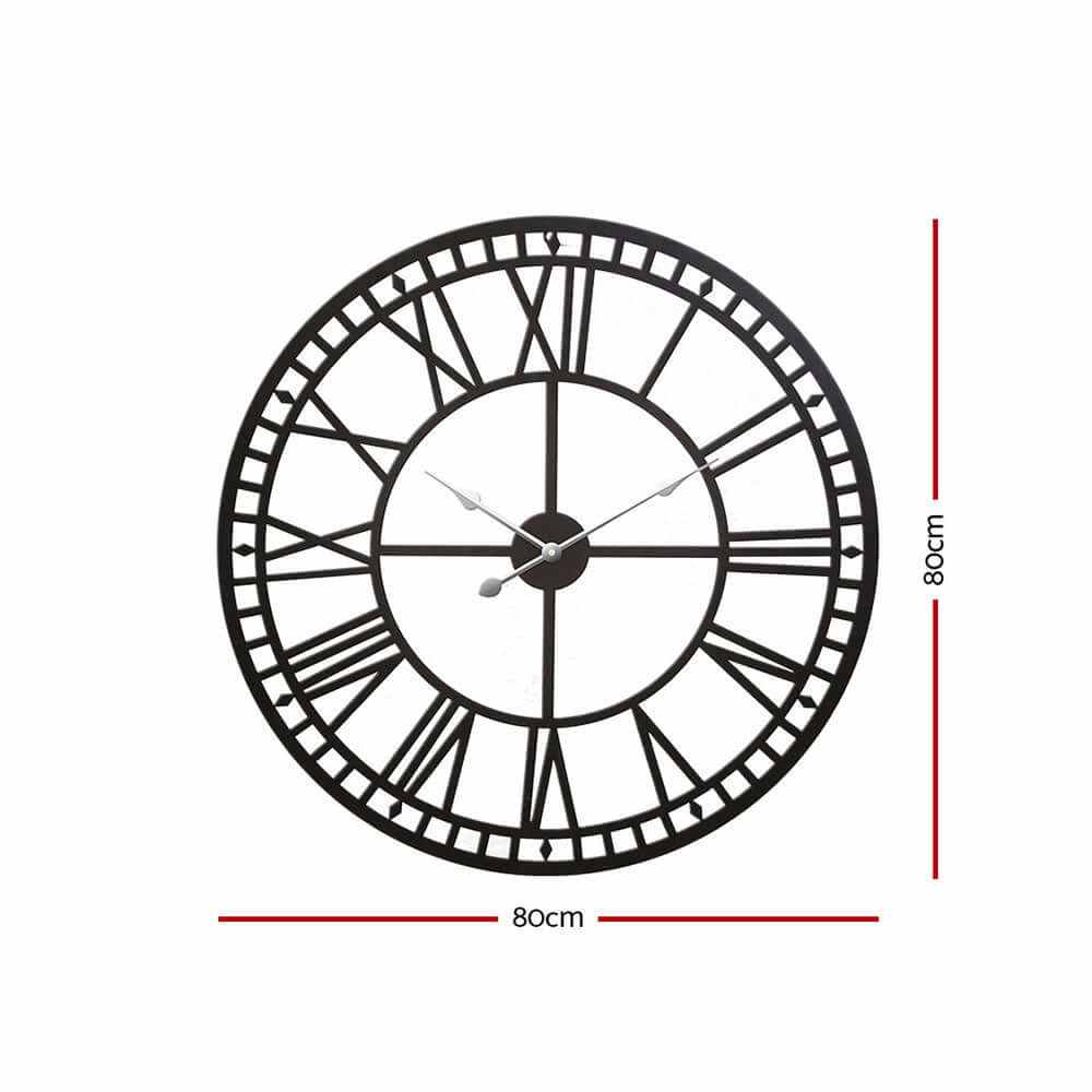 Wall Clock Metal Black