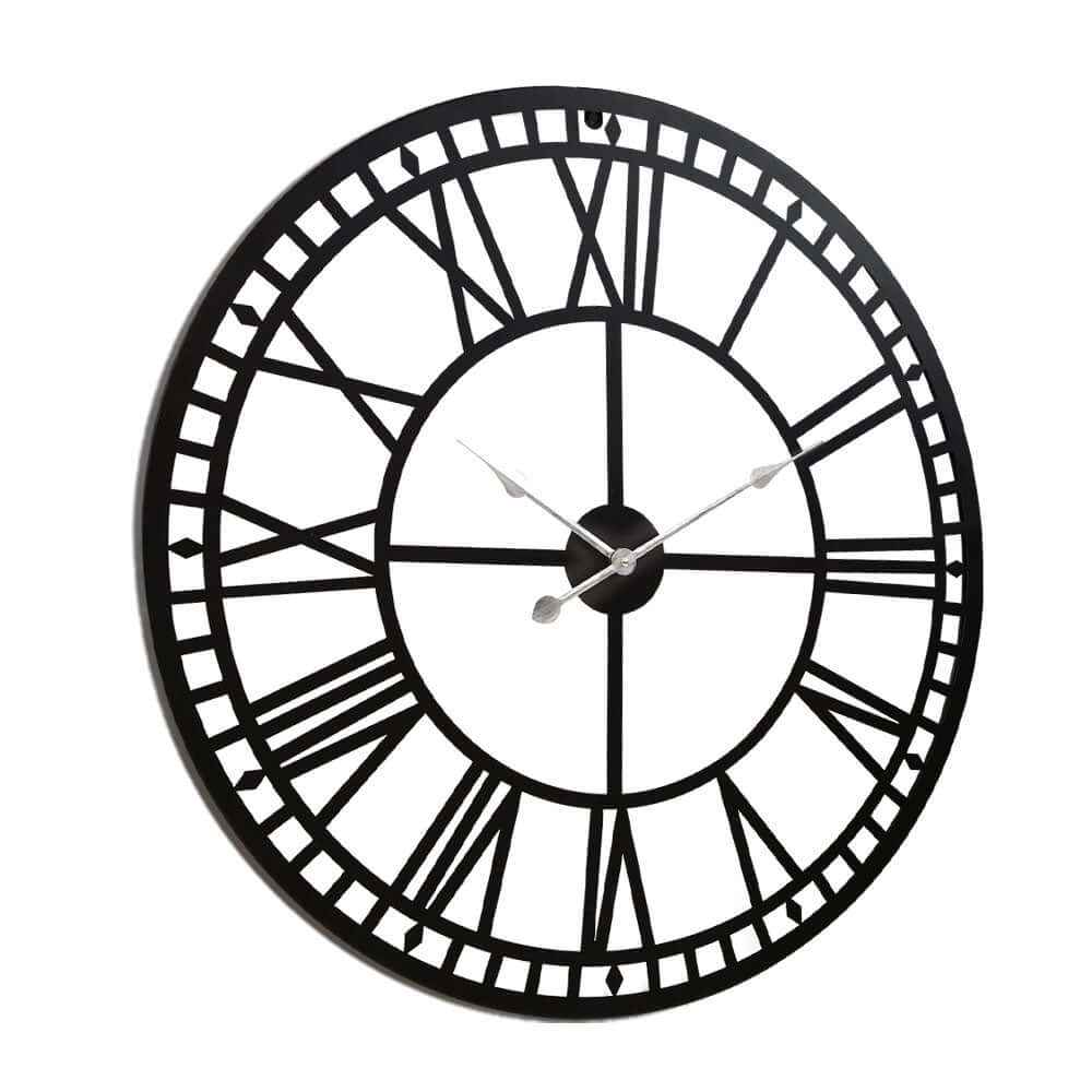 Wall Clock Metal Black