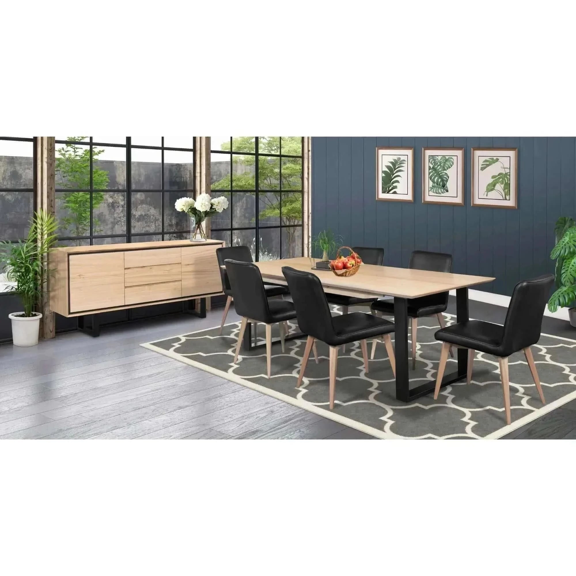 Aconite Buffet Table 180cm 2 Door 3 Drawer Solid Messmate Timber Wood 